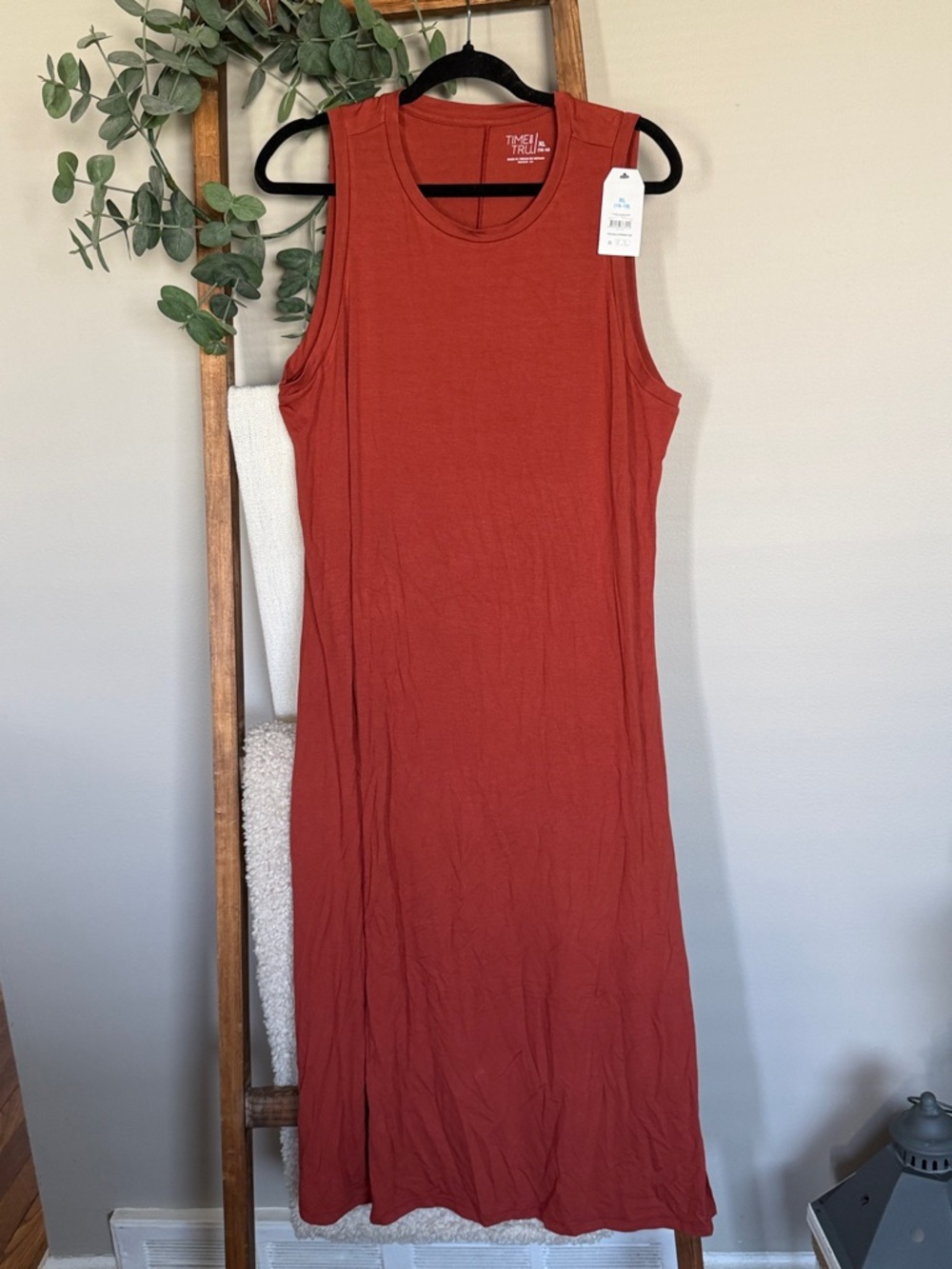 Time and Tru Sleeveless Maxi Dress in Rust